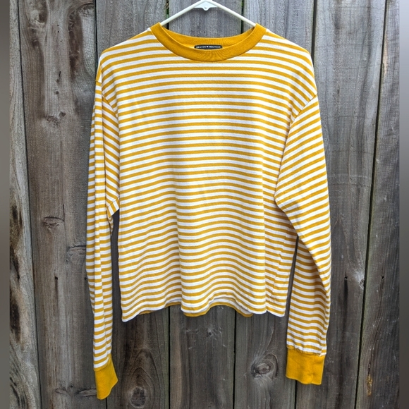 Brandy Melville Tops - Brandy Melville Stripped Long Sleeve Top Yellow Size Large